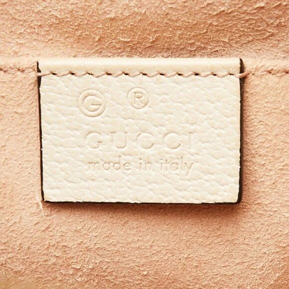Gucci White Leather Vintage Web Small Ophidia Crossbody Bag - Picture 9 of 12